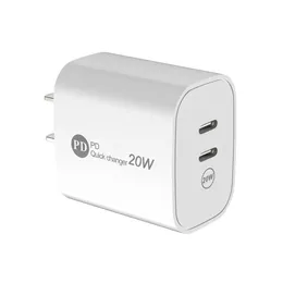 Carregador de parede 12w pd USB-C, portas usb duplas tipo c adaptador de energia 2,4a para iphone samsung s22 s23 htc telefone android