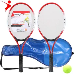 Tennis Rackets Set of 2 Teenagers Racket For Training raquete de tennis Carbon Fiber Top Steel Material string with Free ball 231031
