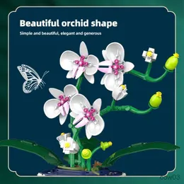 Blocs 574 pièces ville Mini orchidée plantes en pot blocs de construction amis Simulation fleur orchidée briques maison décoration jouets pour enfant cadeau R231031