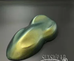 Pellicola avvolgente in vinile camaleonte da verde a oro, pellicola opaca per rivestimento auto, senza bolle