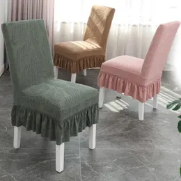 Krzesło obejmują krótką spódnicę Solidne pokrowce mody elastyczne domowe kuchnia el weselne dekoracje jadalne dekoracje