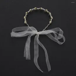 Haarspeldjes Licht Luxe Parel Roos Strik Hoofdband Accessoires Super Fee Lint Voor Vrouwen Bruiloft Hoofddeksels Sieraden