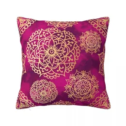 Almohada rosa y oro patrón de mandala tiro sofá cojines cubre almohadas de cama 231031