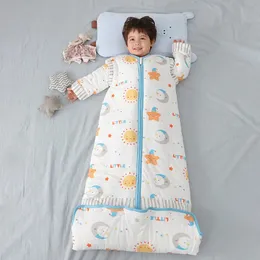 Sacos de dormir Saco de bebê destacável manga wearable cobertor quente infantil orgânico criança sleepsack cama ick quilt 0 12 anos de idade 231031