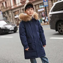 Nova moda jaqueta para menino longo com capuz grandes meninos casaco de inverno adolescente crianças jaquetas de inverno casacos infantis tamanho 6 8 10 12 14 ano lj201203