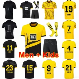 Man Kid Borussia Soccer Dortmund 15 Mats Hummels Jerseys Club 21 Donyell Malen 8 Felix Nmecha 5 Ramy Bensebaini 17 Marius Wolf 11 Zestawy do koszulki piłkarskiej Marco Reus 2023 24 24