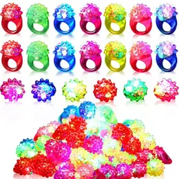 Led Rave Toy 20/30/50 Pcs Glowing Rings LED Light Up Luminous Rings Party Favor Toys Flash Led Lights Glow In The Dark Wedding Party Supplies 231030