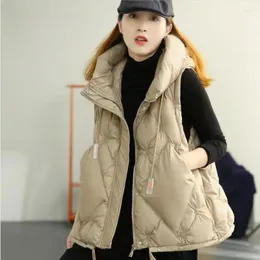 여자 조끼 2023 Winter Sleeveless Jacket Female Down Vest Duck Waistcoat Ultra Light Winder Proof Outwear Women H665