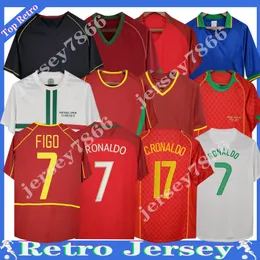 98 99 10 12 02 04 16 17 Ronaldo retro futbol formaları rui costa figo nani klasik futbol gömlekleri camisetas de futbol portekiz vintage üniformaları