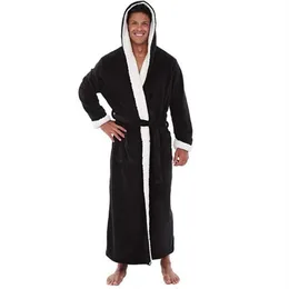 Homens sleepwear homens roupão inverno alongado pelúcia xale banho robe casa roupas de manga comprida casaco badjas #352853