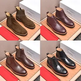 Stivaletti Chelsea da uomo con logo Martin Boots Designer Derma di alta qualità Stivaletti con fondo spesso per esterni Scarpe con plateau taglia 38-44