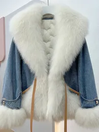 Womens Fur Faux OFTBUY Inverno Europeu American Street Fashion Real Fox Collar Casaco para Mulheres Elegante Outerwear Goose Down Jacket 231031