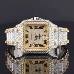 Nyligen ankomst Moissanite Iced Out Watch med Luxury Digned Modern Style Mens Wearing Watch av indisk exportörsoy70