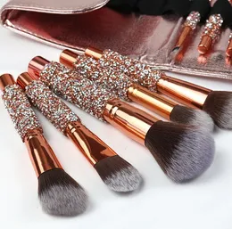 10 Makeup Brush Set Diamond Powder Powder Foundation Borste Eyeshadow Brush Highlight Brush Makeup Borste Storage Bag