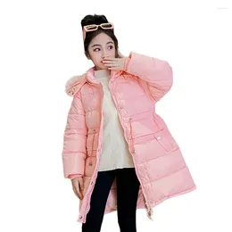 ジャケットガールズロングジャケットアウターウェア厚い暖かい女の子コートコットンパッドド子供10代の子供服