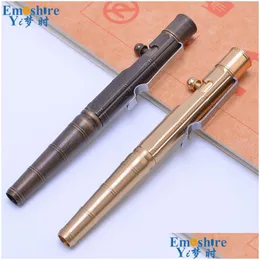 Proper Pens Ball Ball Pen Metal Rod Copper Gun Bolt Stationery للهدايا المدرسية P515 إسقاط مكتب التسليم التجاري IND DHYSM