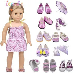 Dockor Toy Accessories Purple Dress Double Shoulder Straps For 43 CM Baby Born 18 Inch American Doll Toys Girls Gift 231031