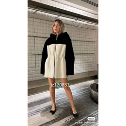 Damen-Pelz-Designer-Pelz-Einteiler-Leboard-Mädchenjacke, modisch und warm, verdickter Daunenmantel mit Reißverschluss, Winter- und Herbst-Pelz-Einteiler-Mantel