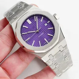 MAN Luxury Watch Designer Watch 15400 15500 Oak Watch عرضية Montre Automatique Ultra Glow Stains Stains Strap STRAP WATCH WATCHERATE WATCH مع صندوق