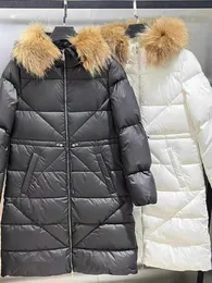 Женский пуховик с капюшоном doudoune, зимняя уличная теплая куртка, длинные куртки Monclair, женские пальто с воротником из волос енота, теплые модные парки с поясом, верхняя одежда
