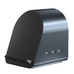 10-in-1-USB-C-Dockingstation, kabelloses Ladegerät, Typ-C zu USB3.0+HD+RJ45, USB-Hub, Multi-Port-Konverter