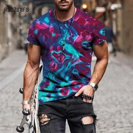 T-shirt colorata moda estiva T-shirt da uomo divertente stampata 3d manica corta Male302h