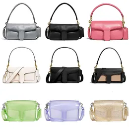 Designer Tabby Travesseiro 26 Jelly 23 Bolsa De Ombro Transparente Mulheres Luxo Bolsa De Couro Crossbody Mulheres Bolsas Moda Branco Preto Rosa Messenger Bags6