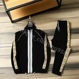 luxury Casual Mens Tracksuit thickened gold velvet casual sports suit large size two-piece mens wear