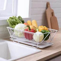 Küche Lagerung Multifunktionale Metall Tablett Racks Dish Rack Mit Abtropffläche Schwarz Und Weiß Utensil Organizer Haushalt