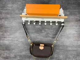 Luksusowa torba pochette panie patent skórzany Ulubiony 3 -częściowy zestaw portfel Messenger torebka Presbyopia Designer Torby na ramię Lady Pasek darmowy statek z pudełkiem