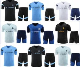 2023-24 Marseillees 남성 및 어린이 축구 짧은 슬리브 23/24 Alexis OM 설문 조사 Maillot Foot Chandal