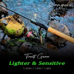 보트 낚시 막대 2023 새로운 Tsurinoya Dragon Trout Game Fishing Rod 1.6/1.8m 빠른 액션 스피닝 울트라이트 탄소 막대 Q231031