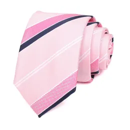 Bow Ties Men's Pink Tie High Quality 7cm Ties For Men Fashion Formell Neck Tie Gentleman Work Party Slips Brudgummen Wedding Slyckor 231031