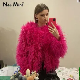 Womens Fur Faux Candy Colorful Elegant Fuzzy Coat Women Winter Fashion Shaggy Overized Fluffy Sheep Jacket Festival Coats 231031