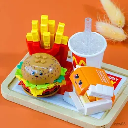 Bloki Bloków konstrukcyjnych Hamburger 261pcs Frytki Smażone kurczaki Modele cegieł z kreskówek Zestaw Fast Food