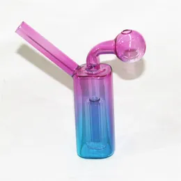 Tubo per bruciatore a olio in vetro colorato Tubo spesso in Pyrex per acqua Bong per tabacco Pezzo per fumare narghilè Accessorio per bong Raccoglitore di cenere