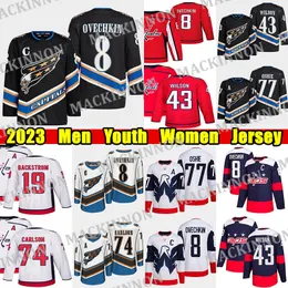 #8 Alexander Ovechkin 리버스 레트로 하키 저지 #43 Tom Wilson T.J. Oshie Nicklas Backstrom John Carlson Joel Edmundson Max Pacioretty Charlie Lindgren Jerseys