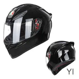 Дизайнерский шлем AA Полный шлем с открытым лицом Мотоцикл K1 Матовый черный Ярко-белый мотоциклетный шлем Мужской и женский универсальный Rac YI-SPZI с полным покрытием