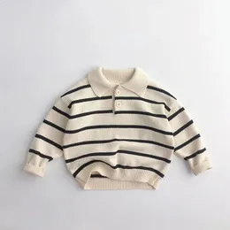 Pullover Children's Striped Sweater Spring And Autumn Turtleneck Boys Girls Sunny Cotton Winter Baby Clothes 231030