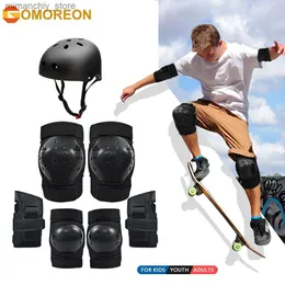 Equipaggiamento protettivo per pattini GOMOREON Adolescenti Ginocchiere per adulti Gomitiere Protezioni per i polsi Set di protezioni per casco per pattinaggio a rotelle Skateboarding Ciclismo Q231031