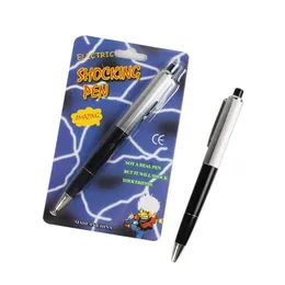 grossistkulspetar pennor förfalska fancy rolig kulpunkter pennan leksak chockerande elektrisk chock gåva skämt prank trick roligt nyhet elektrisk chock penna