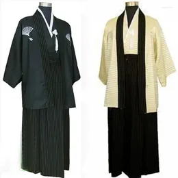 Roupas étnicas Traje Antigo Masculino Japonês Kimono Guerreiro Moderno Anime Roupão Desempenho Moda