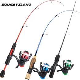 Fiske tillbehör sougayilang isstång combo bärbara 2 sektioner ultralätt vinter och rulle set 71 cm 68 cm spinning 231030