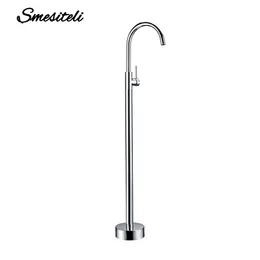 Bathroom Shower Heads Free Standing Bathtub Mixer Tap Chrome and Black Brass Faucet 231030