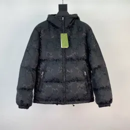 Neue Designer-Daunenjacke für Herbst und Winter, Pufferjacken für Herren und Damen, Doppel-Buchstabe, G-Druck, Revers, Kapuze, Reißverschluss, lässiger Parka