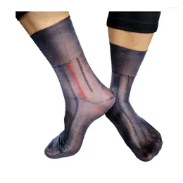 Herrensocken der Marke PEAJOA für Herren, formelle Nylon-Seide, klassischer Stil, sexy männlich, transparent, weich, bequem, dünn, durchsichtig