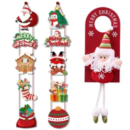 Juldekorationer Banner Couplet Snowman Hanging Props Elk Pendant Exquisite Production Santa Ornament 231030