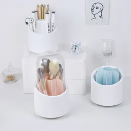 Makeup Brush Storage Hink Creative 360 ​​-graders roterabel dammtät ögonbrynspennor Ögonlån förvaringslåda