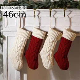 18"/46CM grote capaciteit kerstcadeautas decoratieve sokken kerstsok hangende kerstboomversieringen kerstversieringen