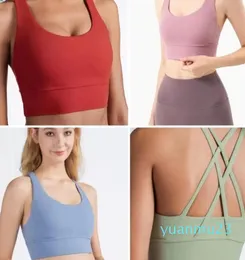 Womens Yoga Outfits Tanks Yoga Bra Gym Just Training Top Tops Cross Back Plastic Sports Underwear Women Gather Vest Runni